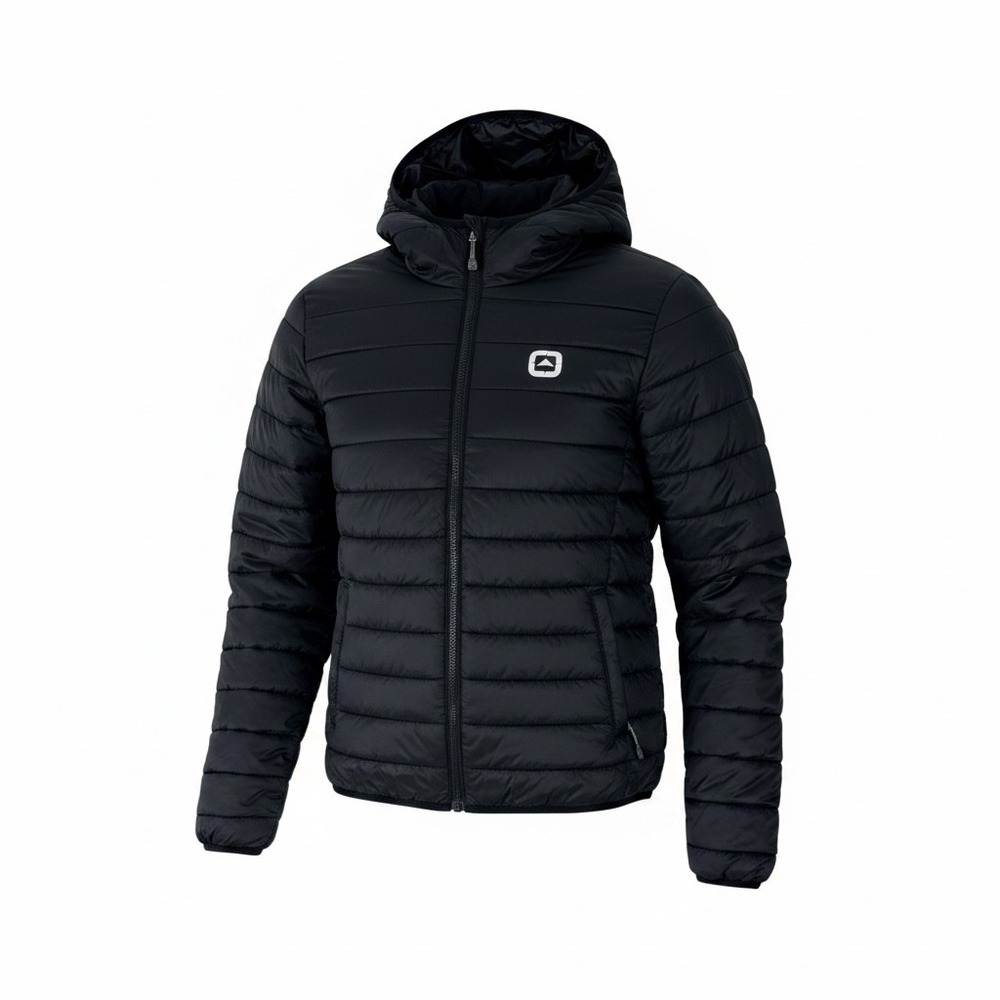 Outbound Noah Black Packable Puffer Jacket Mens Small CM0430 Hooded Quilted Coat